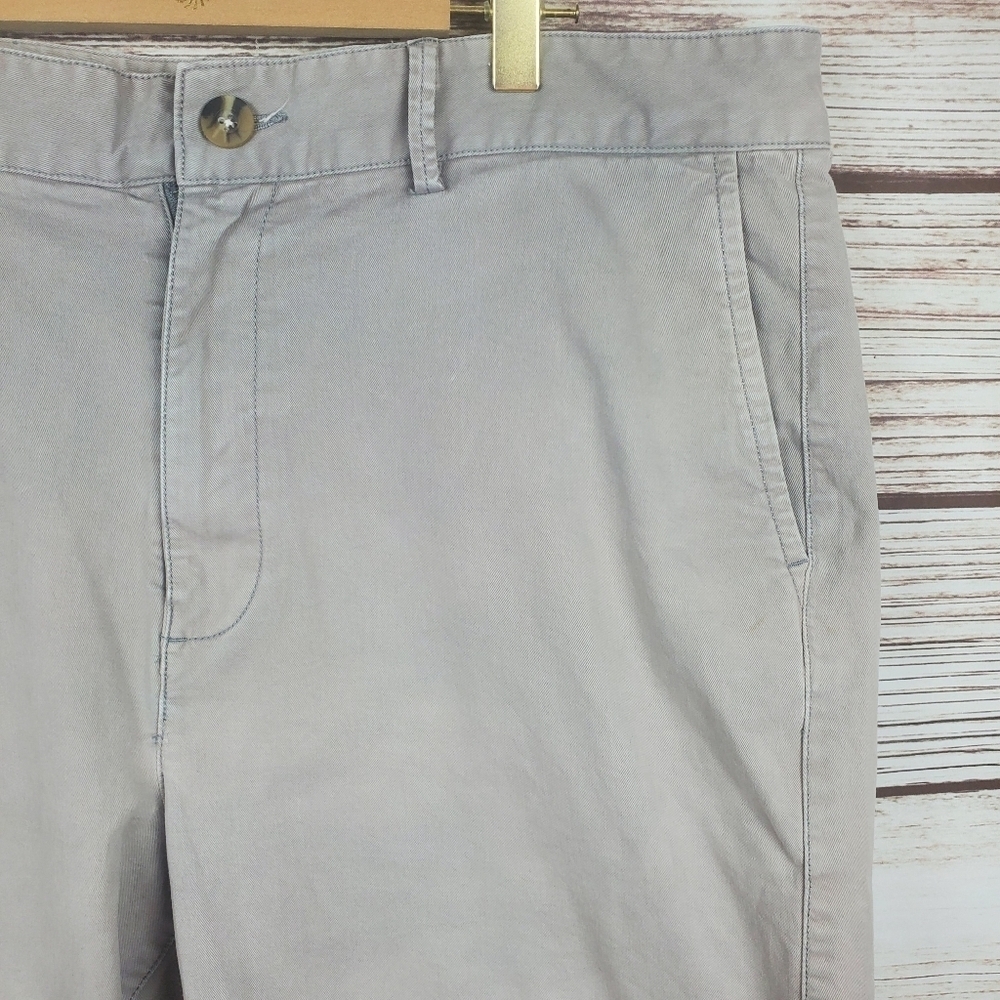 Flint And Tinder Size 36 Mens 365 Washed Grey Chino Khaki Shorts - Picture 3 of 9